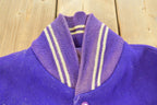 Vintage 1960s King-O Shea Wisconsin Purple Leather Wool Collegiate Varsity Jacket Men's S