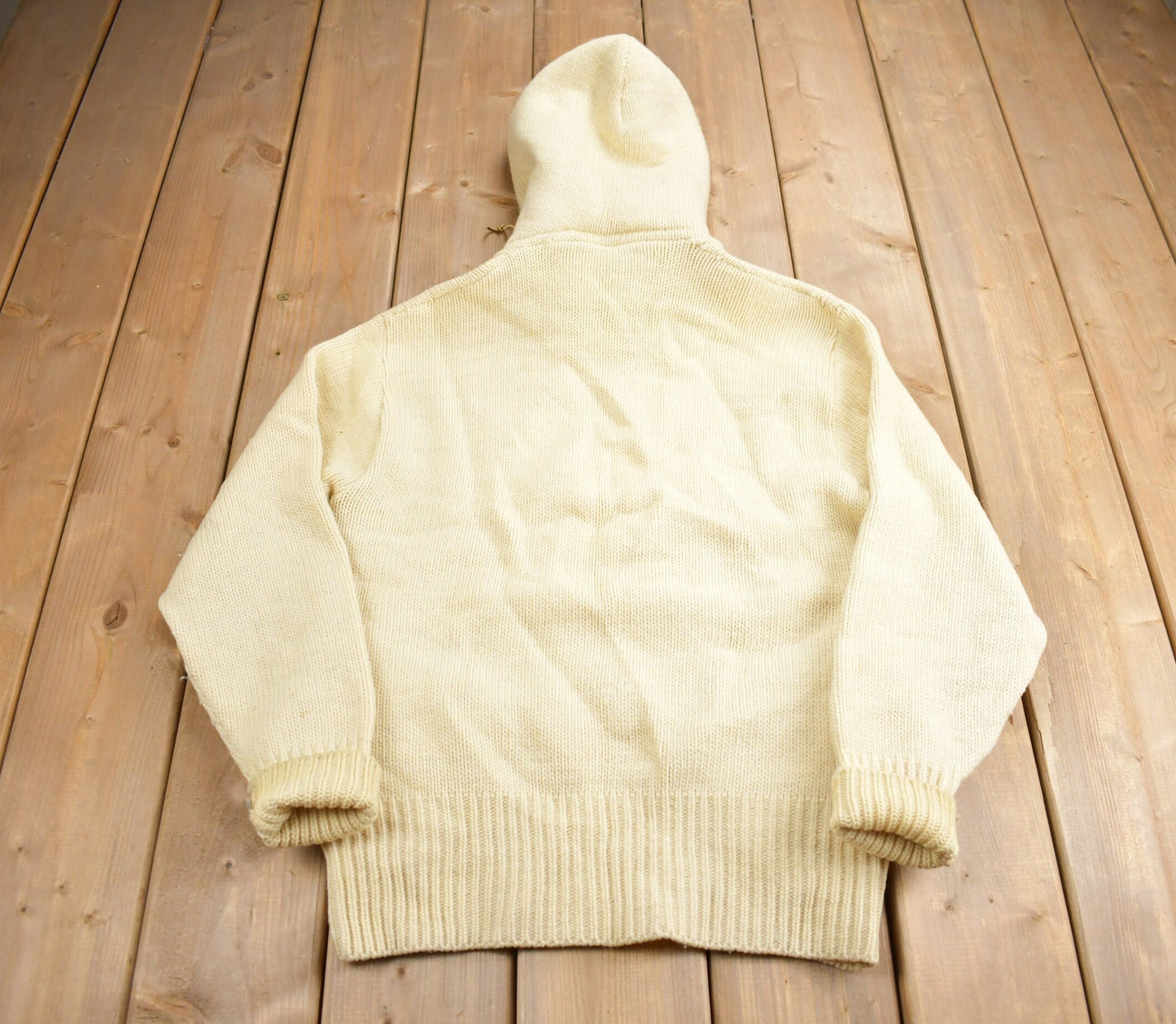 Vintage 1960s 100% Wool Knit Hoodie / True Vintage / Outdoorsman / Turtleneck Hoodie / Afterhood