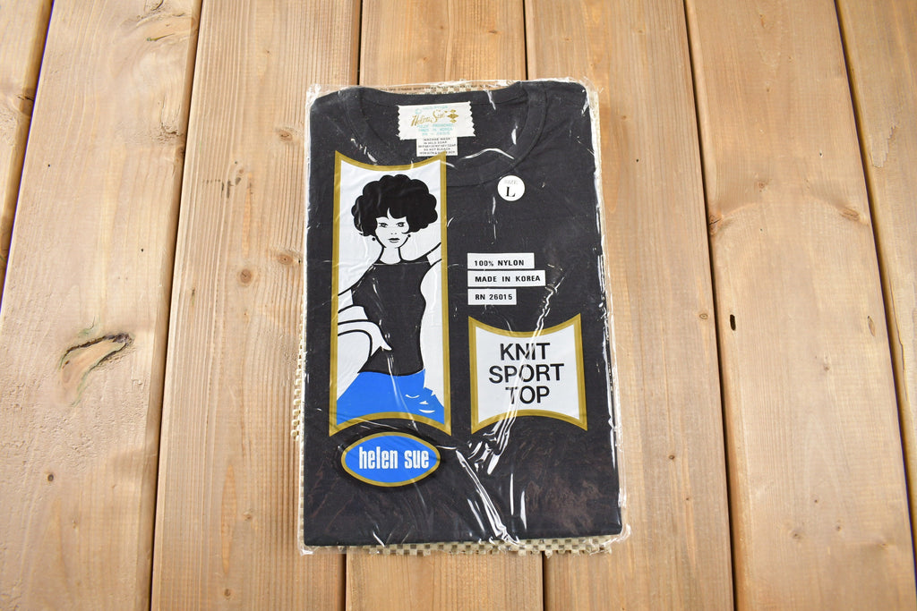 True Vintage 1960s Deadstock Helen Blank Black Nylon T Shirt