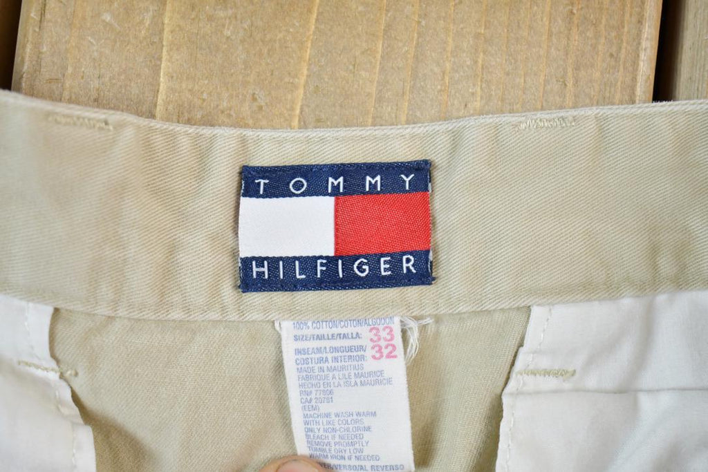 Vintage 1990s Tommy Hilfiger Chino Khaki Pants Size 33 x 32
