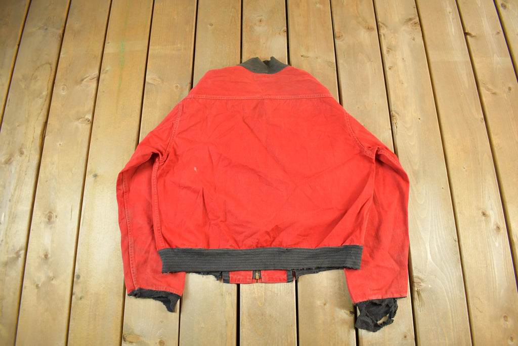 Vintage 1960s Kingbilt Distressed Sun Faded Bomber Zip Up Jacket Adult Small