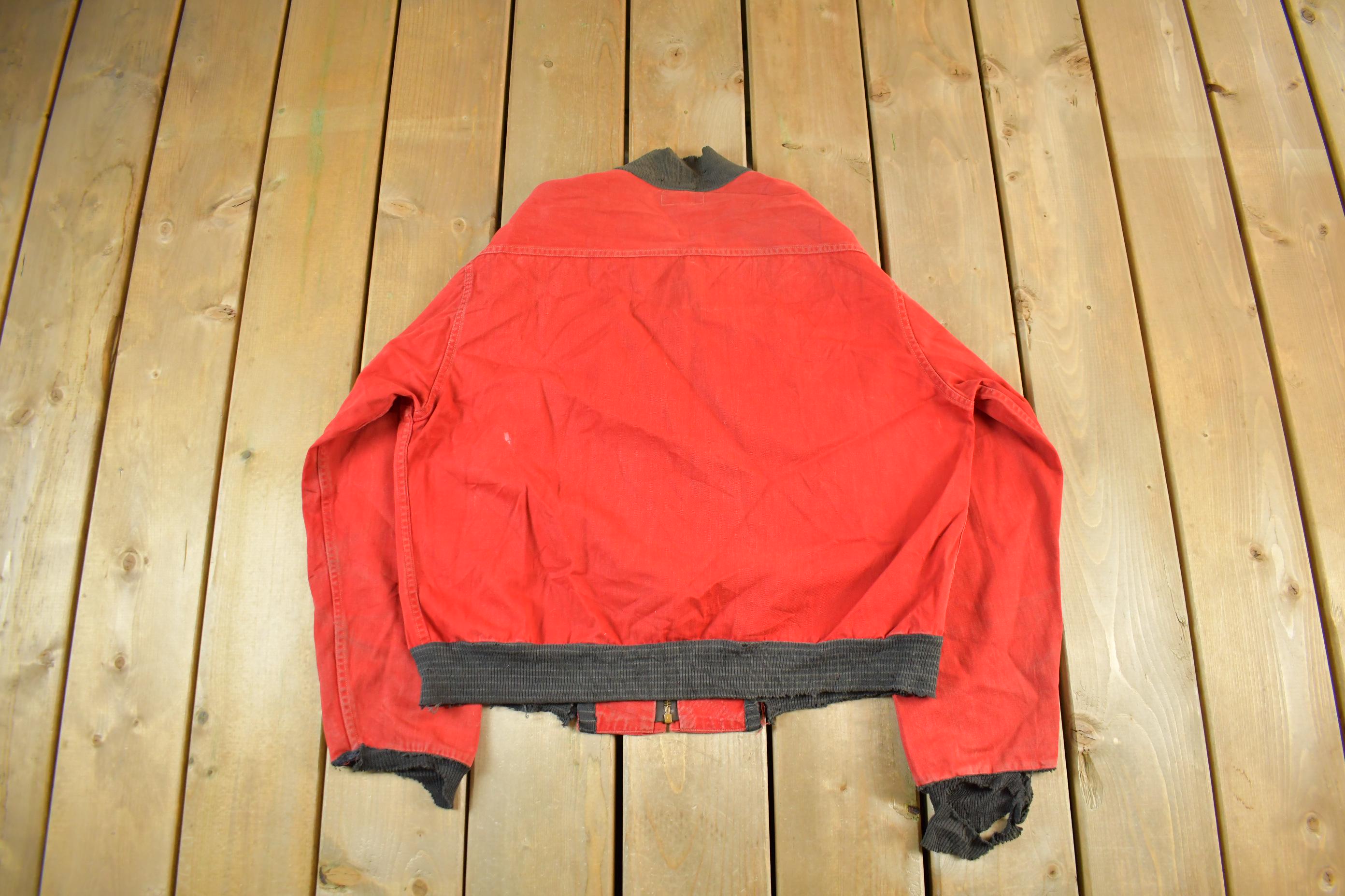 Vintage 1960s Kingbilt Distressed Sun Faded Bomber Zip Up Jacket Adult Small
