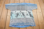 Vintage 1990s Basketball Theme All Over Print T Shirt