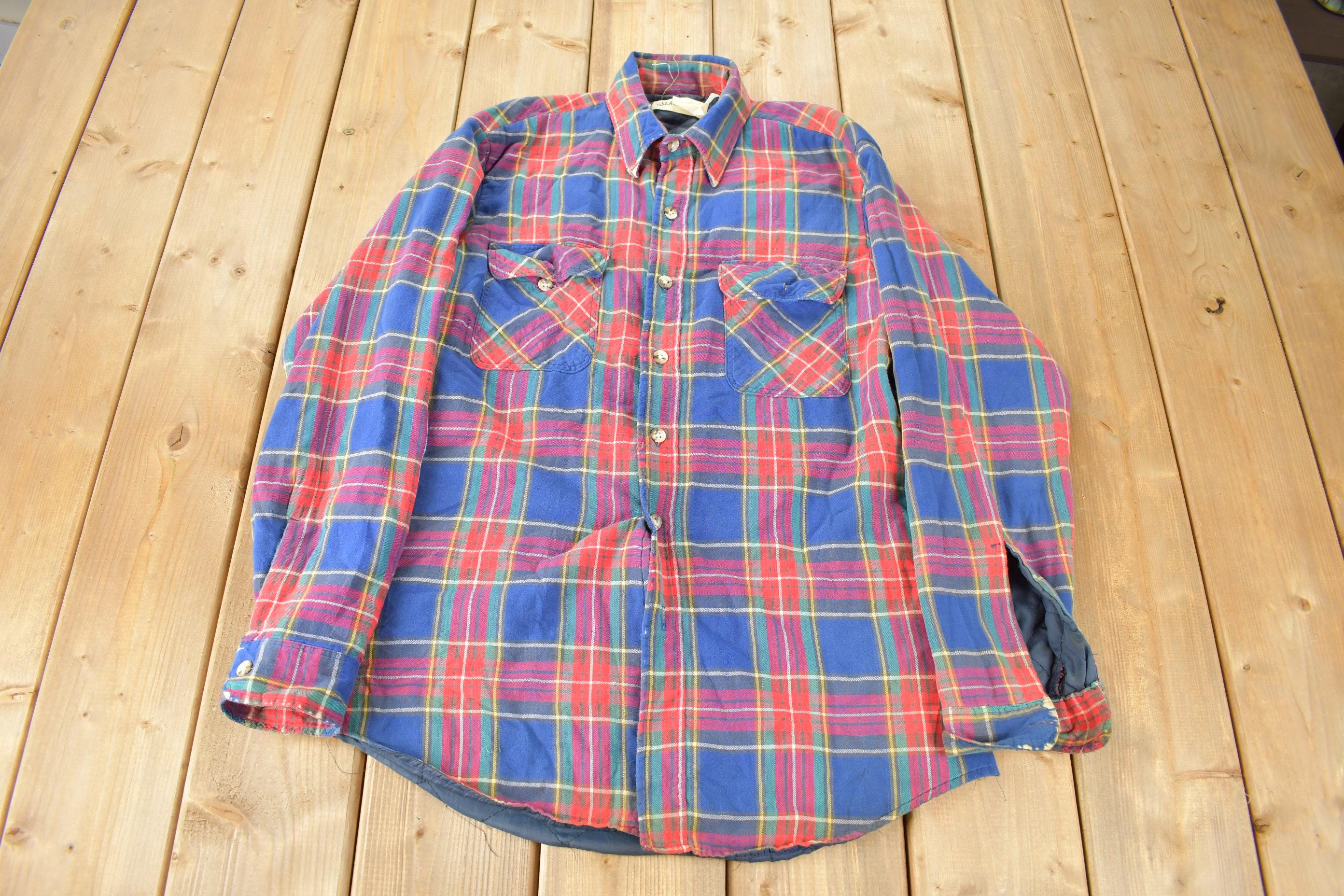 Vintage 1990s St. Johns Bay Lined Plaid Button Up Shirt