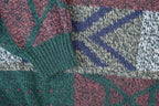Vintage 1990s Piccadilly Knit Abstract Pattern Crewneck Sweater Made In