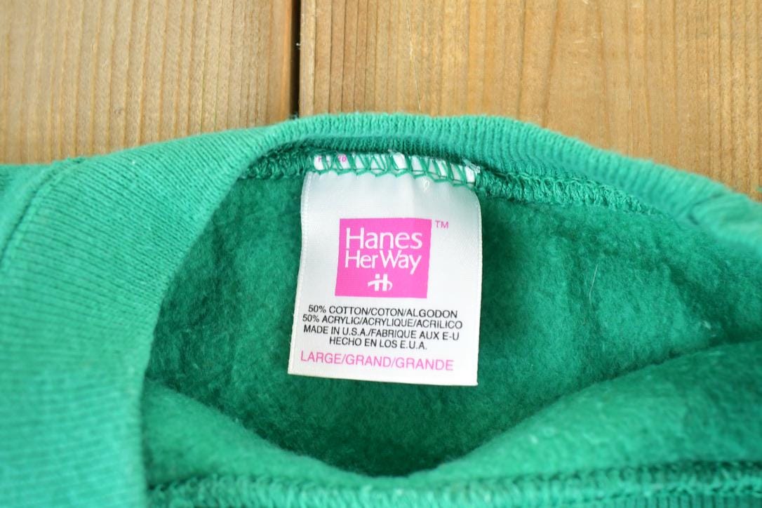 Vintage 1990s Hanes Her Way Blank Crewneck Sweatshirt Made In USA