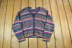 Vintage 1990s Marsh Landing Knit Cardigan Sweater Women's Small