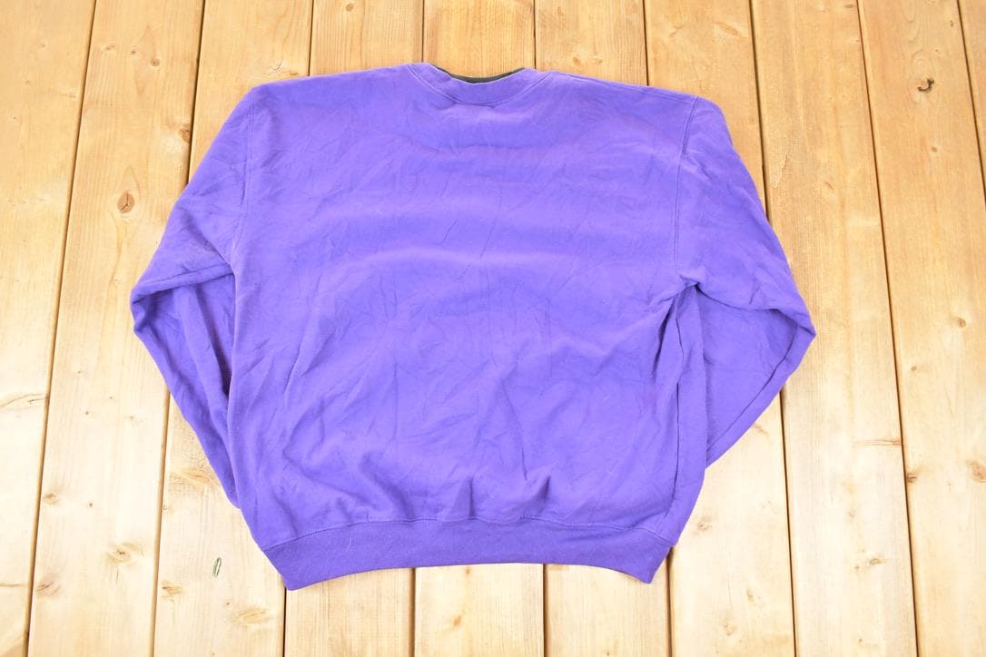 Vintage 1990s Witchy Black Moon Cat Double Collar Crewneck Sweatshirt Men's M