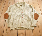 Vintage 1990s Eddie Bauer 3D Knit Cardigan Sweater Made In USA