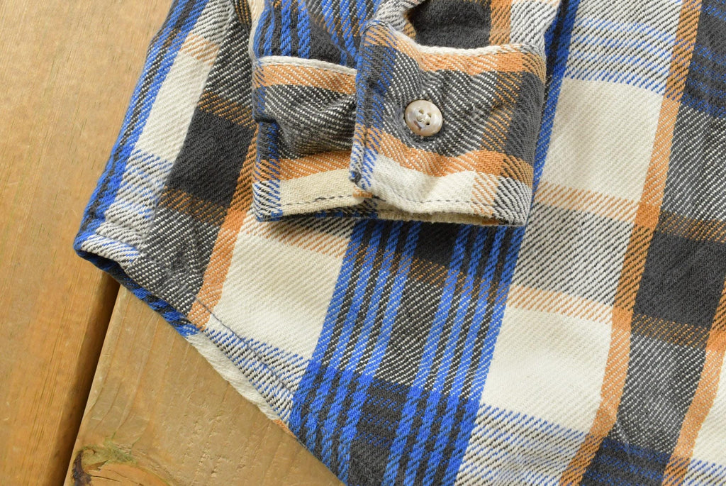 Vintage 1990s Five Brother Plaid Flannel Button Up Shirt Men's L /