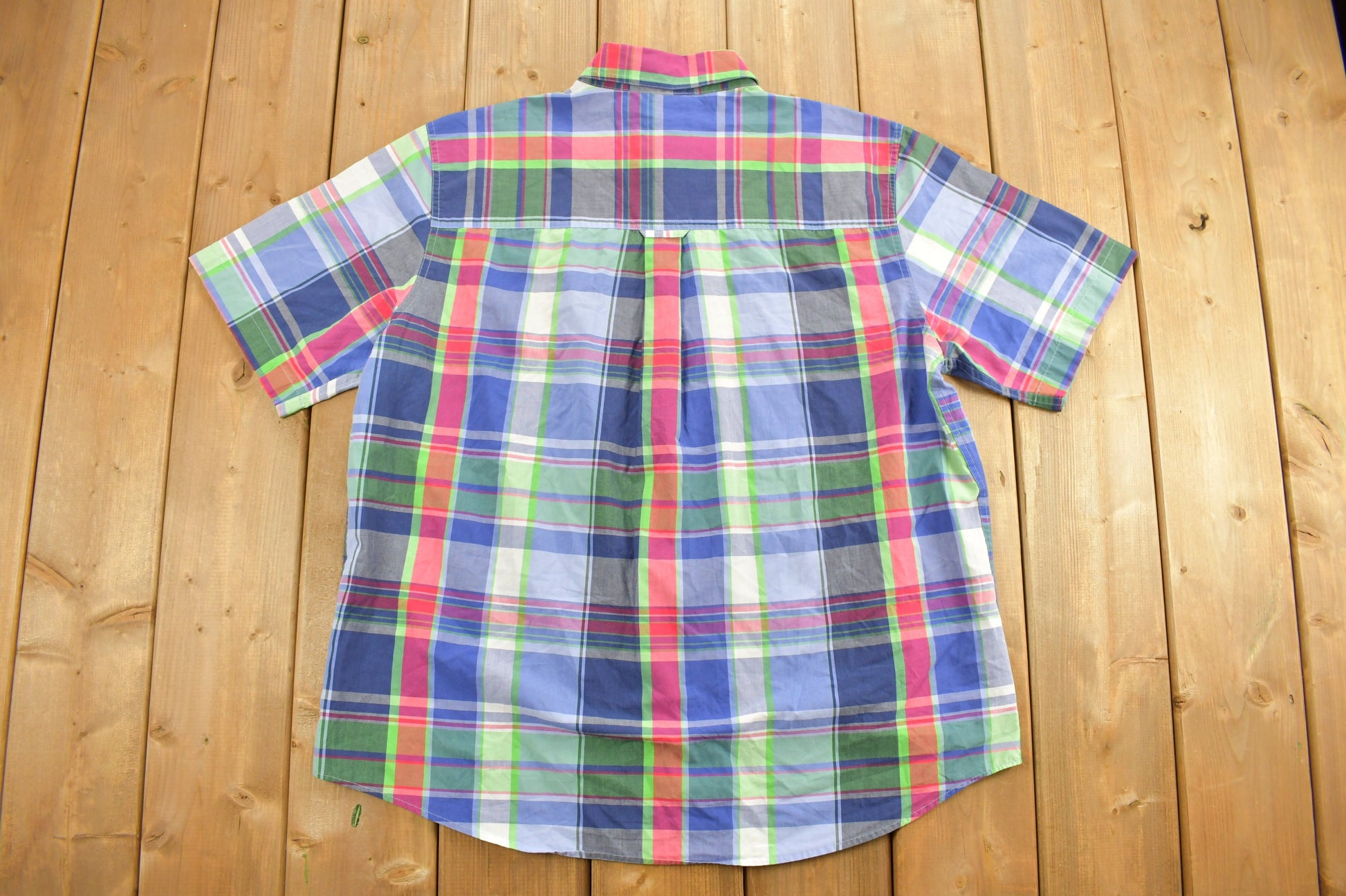 Vintage 1990s Chaps Ralph Polo Shirt / 90s Polo / Streetwear / Casual Wear / Vintage Chaps Plaid Shirt / Ralph Lauren / Colourful