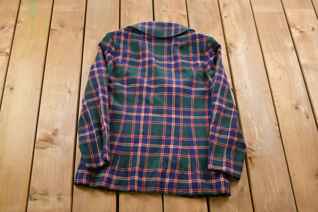 Vintage 1970s Pendleton 100% Wool Plaid Blazer