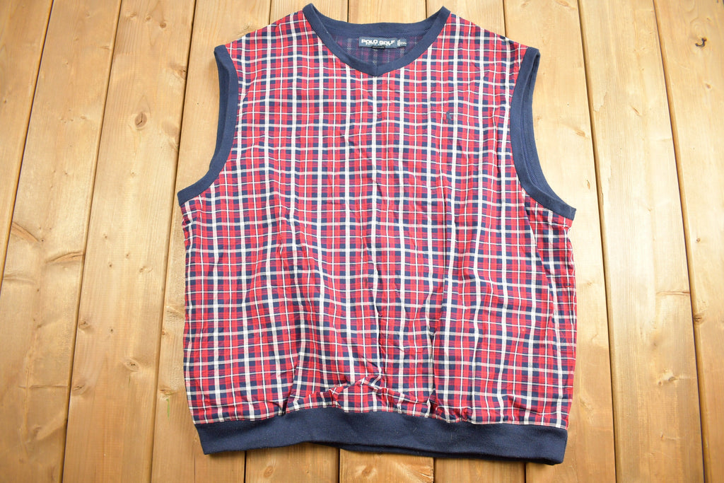 Vintage 1990s Polo Golf Ralph Lauren Plaid Sweater Vest