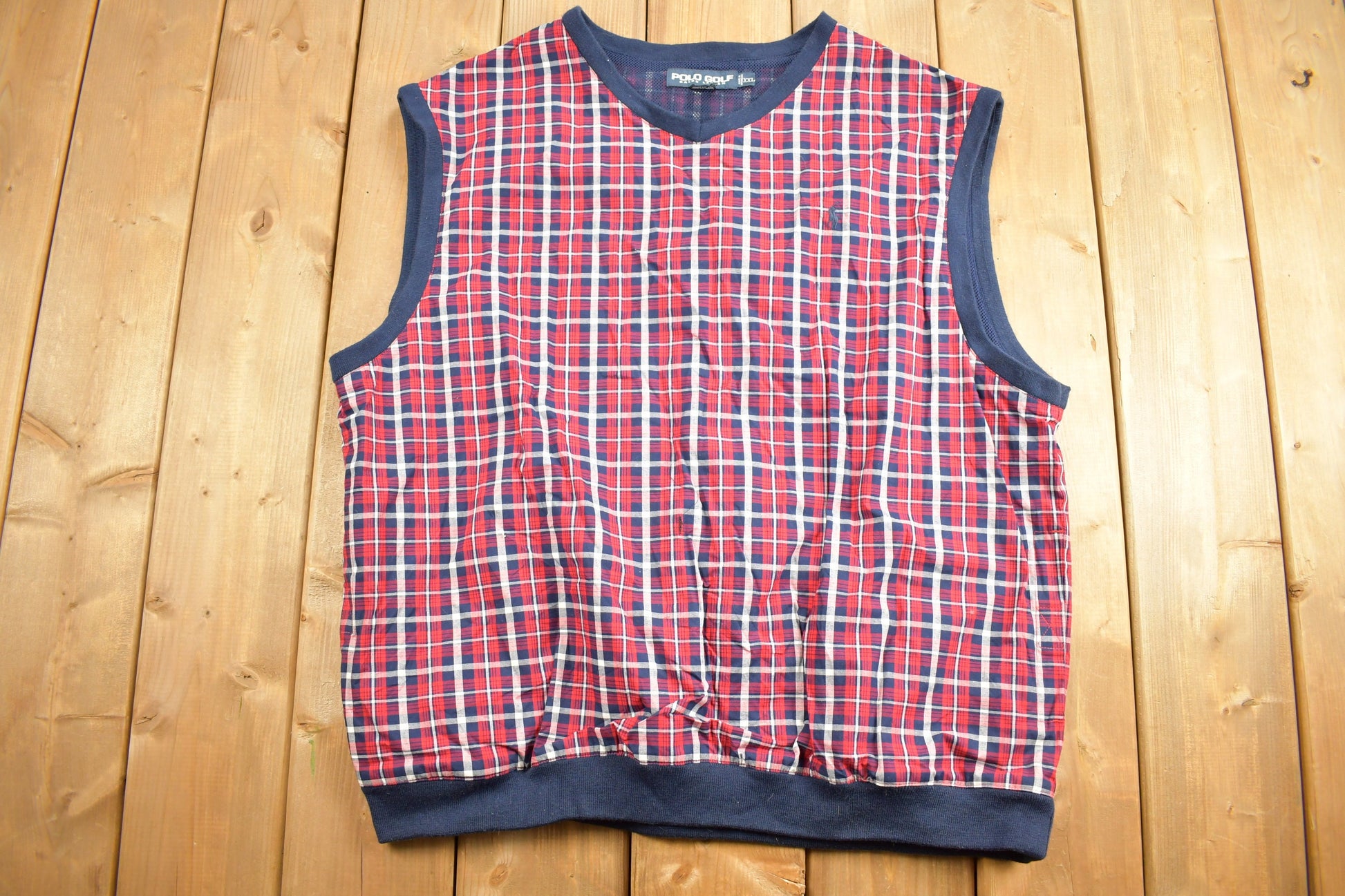 Vintage 1990s Polo Golf Ralph Lauren Plaid Sweater Vest