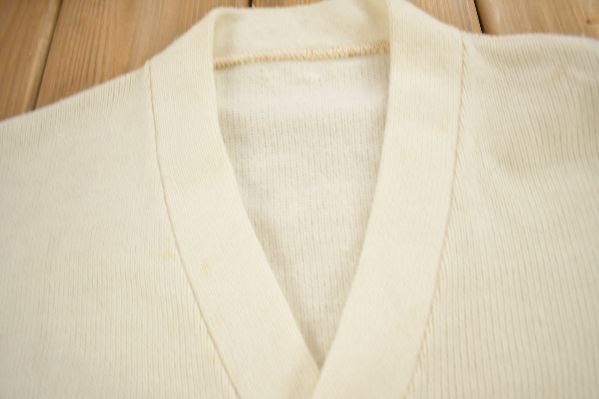 Vintage 1950s FDL Embroidered Collegiate Cardigan Sweater