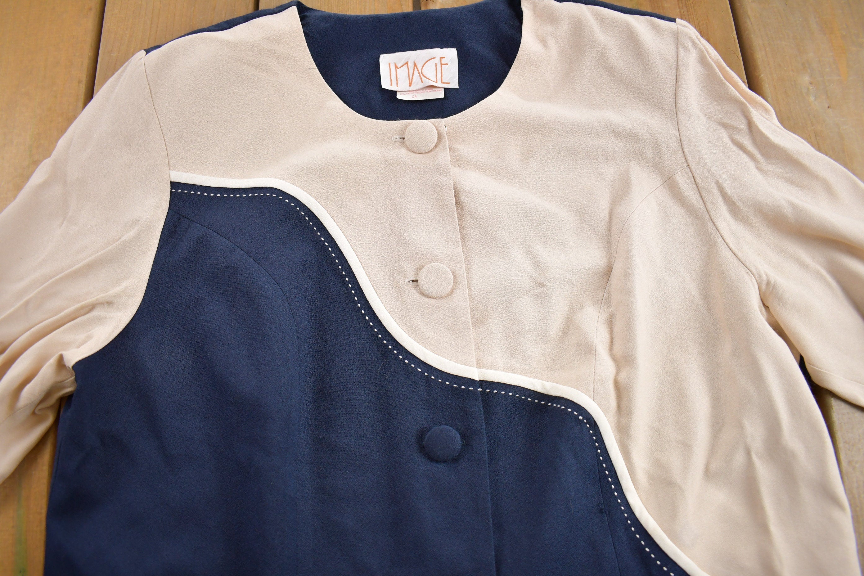 Vintage 1990s Image Women's Button Up Jacket  Light Jacket  Size 20  Made In Canada  Color Block