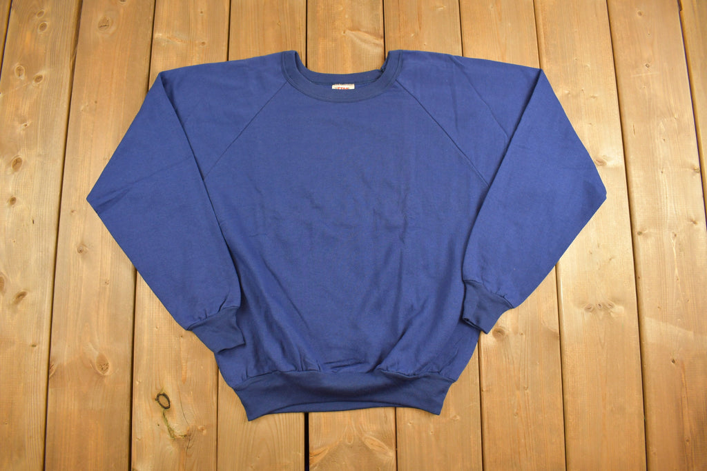 Vintage 1980s Blank Blue Stag Crewneck Sweatshirt