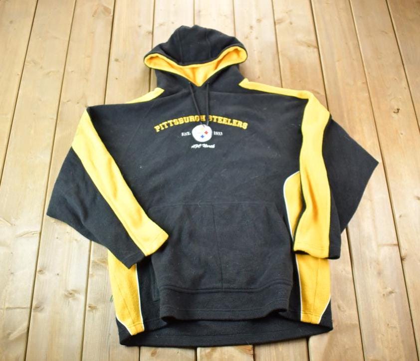 Vintage 1990s Pittsburgh Steelers Fleece NFL Hoodie Sweatshirt