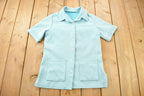Vintage 1960s Women's Striped Polo Shirt & Skirt Set Size 10
