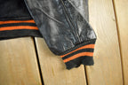 Vintage 1960s Wool Varsity Jacket: Leather Sleeves, Men's Medium