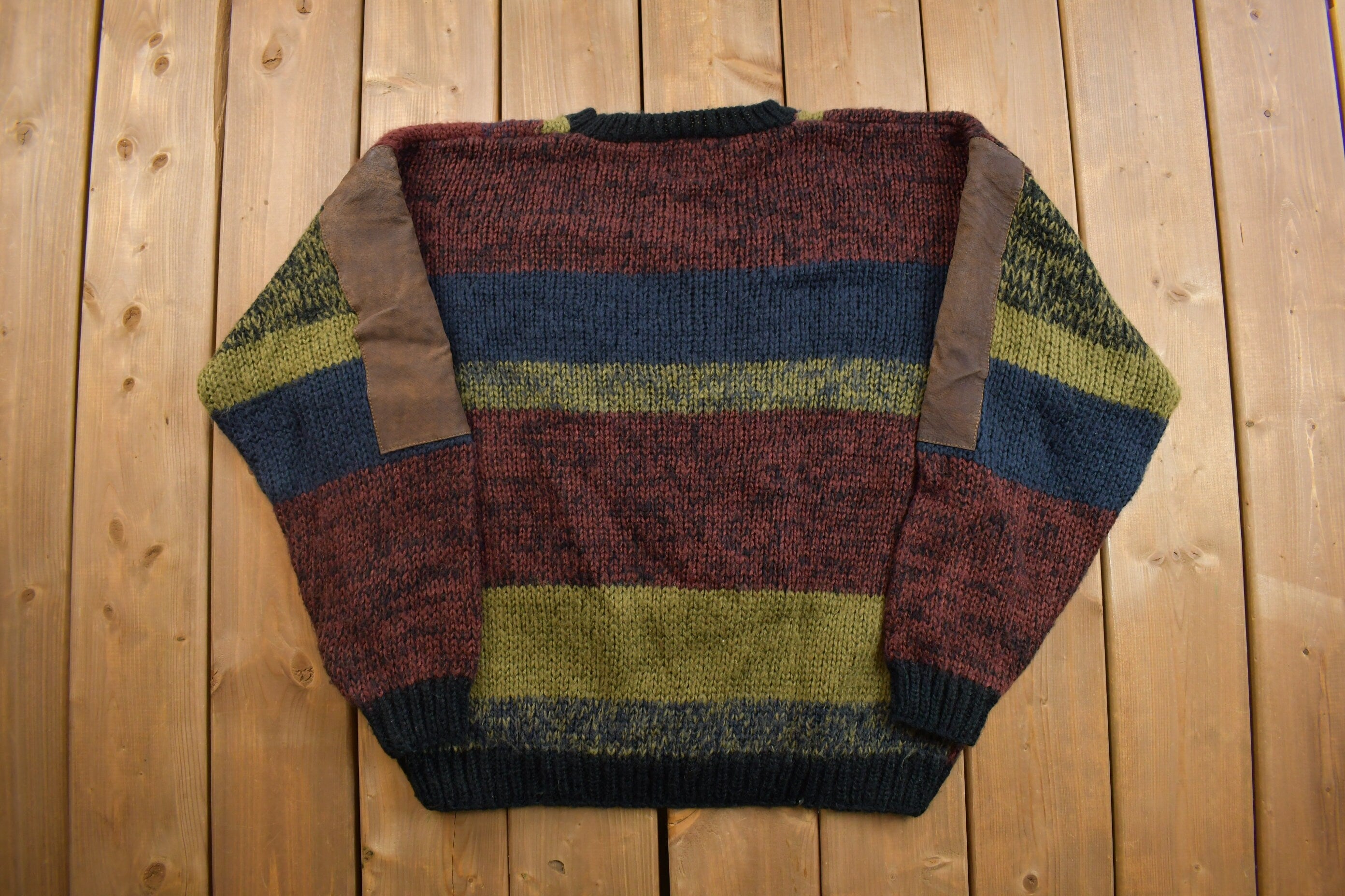 Vintage 1990s Eagle Knit Crewneck Sweater  Vintage 90s Crewneck  Eagle  Colorful  Sweatshirt  Abstract Pattern