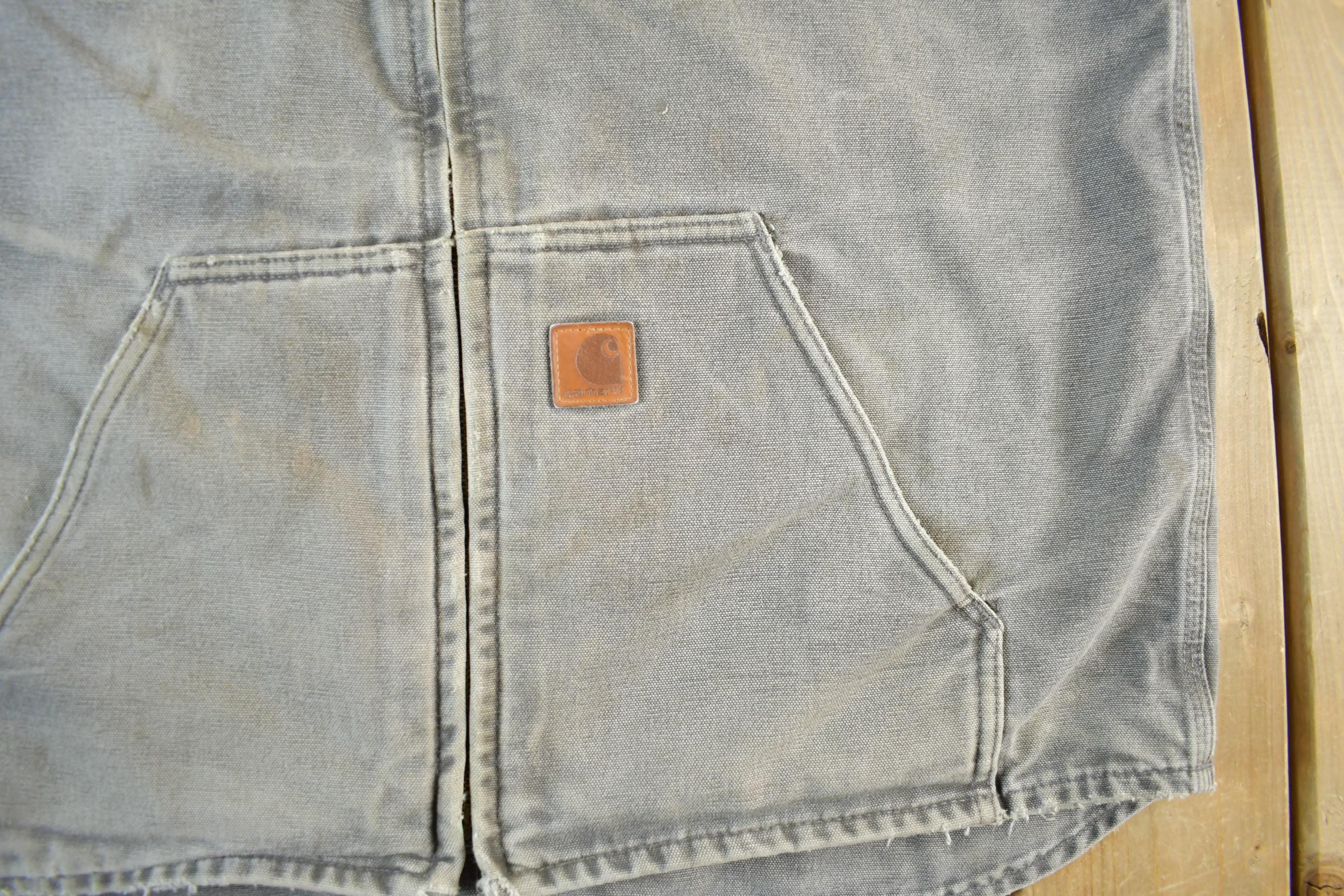 Vintage 2000s Carhartt Sun Faded Distressed Sherpa Lined Jacket Vest Mens Large