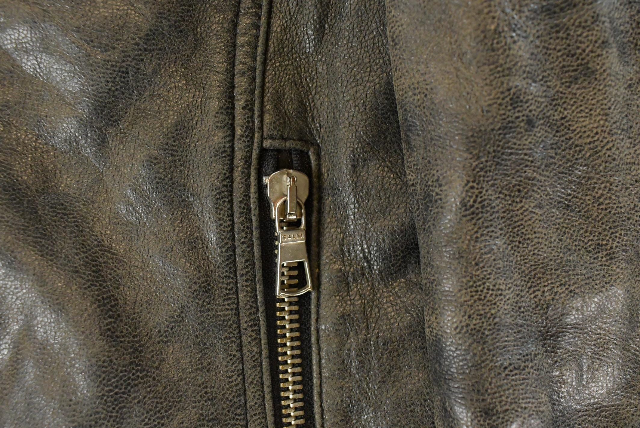 Vintage Y2K Zoul Washed Leather Biker Jacket Women's Small