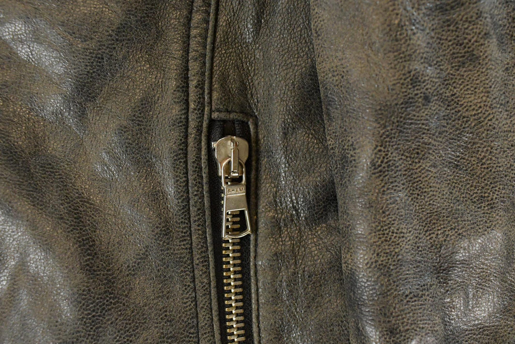 Vintage Y2K Zoul Washed Leather Biker Jacket Women's Small / Moto Motorcycle / Heavyweight Coat / 90s Leather Jacket / Racing
