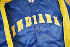 Vintage 2000s Hardwood Classics Indiana Pacers NBA Basketball Embroidered Snap Button Satin Bomber Jacket Mens 3XL