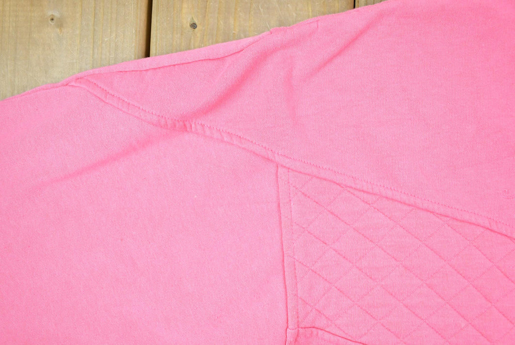 Vintage 1990s American Sportif Pink Quilt Design Embroidered Floral Crewneck Sweater