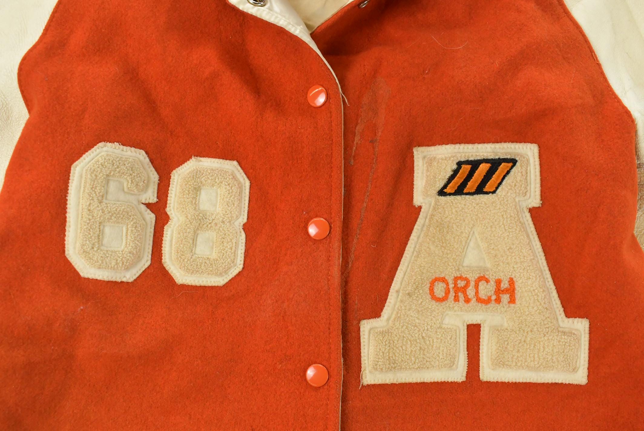 Vintage 1960s Leather Wool Collegiate Varsity Jacket Women's M /