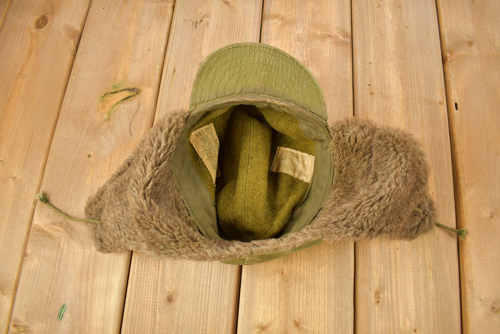 Vintage 1953 Military Pile Field Cap Hat Size 7 1