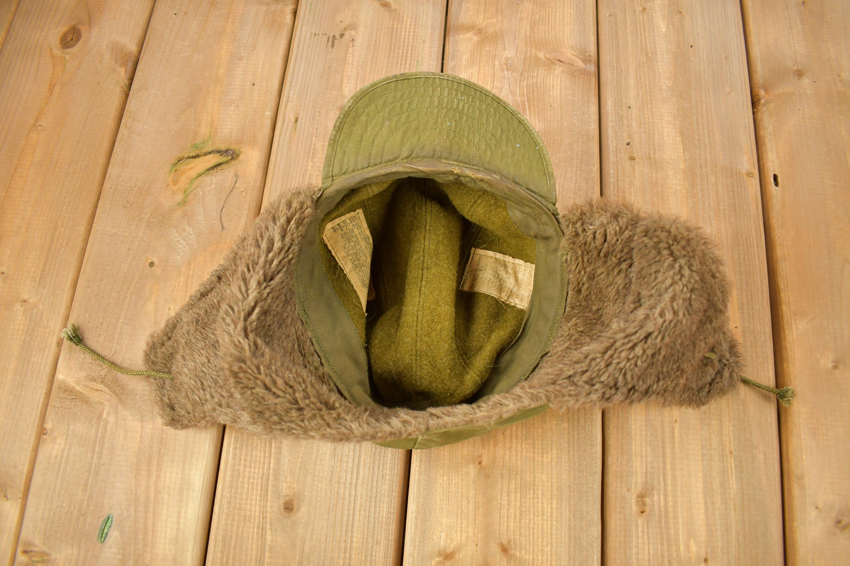 Vintage 1953 Military Pile Field Cap Hat Size 7 1/