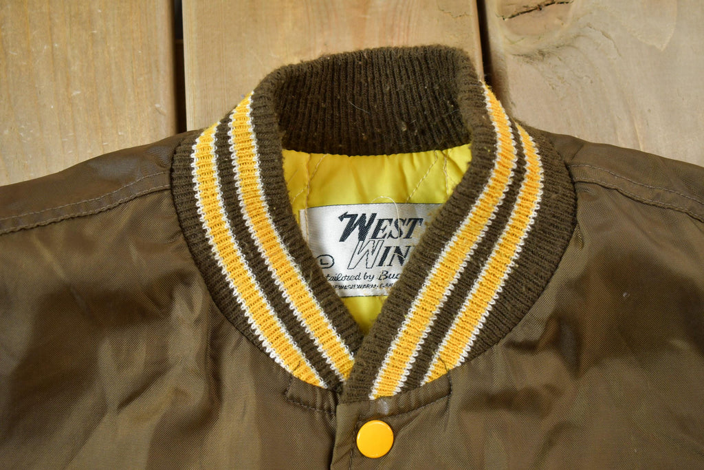 Vintage 1990s Mechanical Drafting Embroidered Snap Button Satin Jacket Made In USA - Large