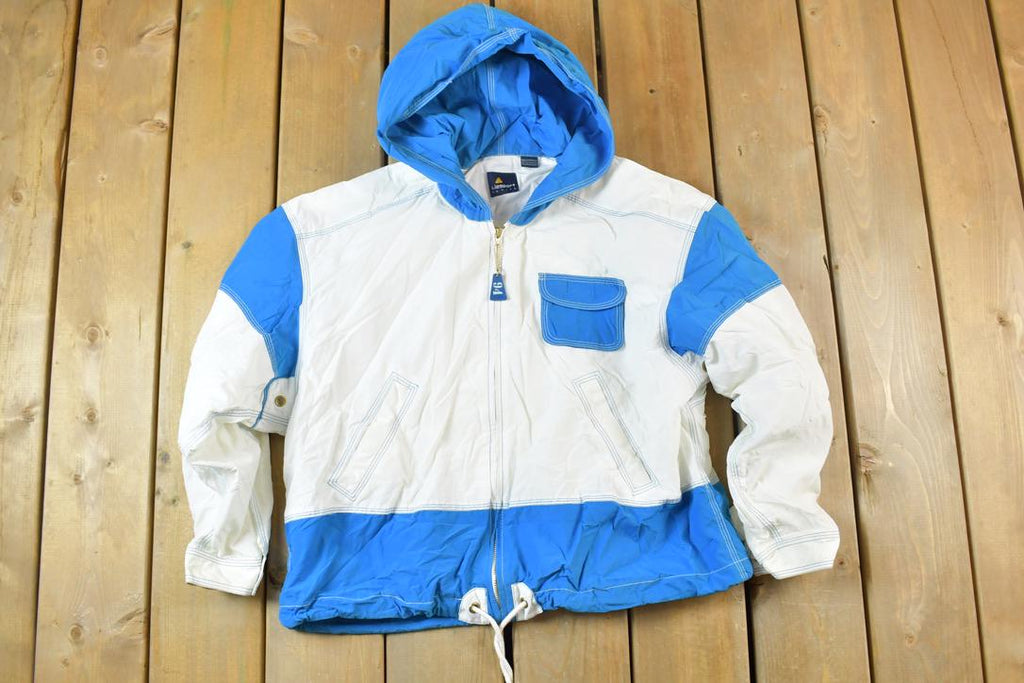 Vintage 1990s Liz Sport Petite Mid Weight Hooded Windbreaker Spring Jacket
