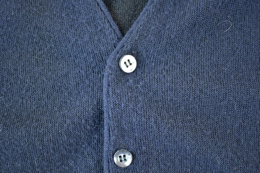 Vintage 1980s JC Penny Knit Perfect Mild Distress Cardigan Sweater Made In USA