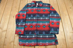 Vintage 1980s Pattern Fleece Button Up