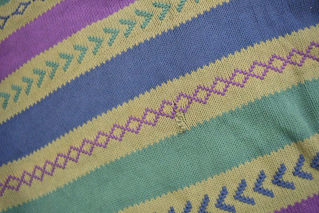 Vintage 1980s Striped Knit Crewneck Sweater