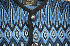Vintage 1980s Norvyk Pure Wool Cardigan Sweater Diamond Pattern