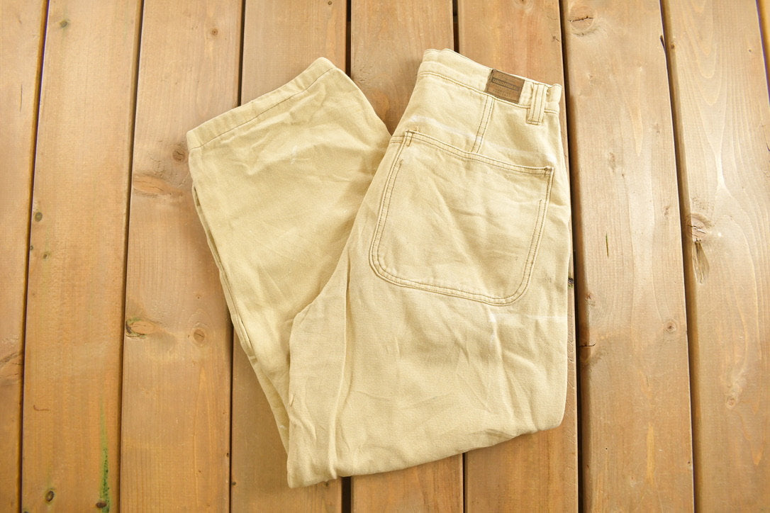 Vintage 1990s Union Bay Corduroy Pants Size 29 x 26  Distressed  Thrashed  Cream  American Vintage  Streetwear Fashion  Casual  Cords