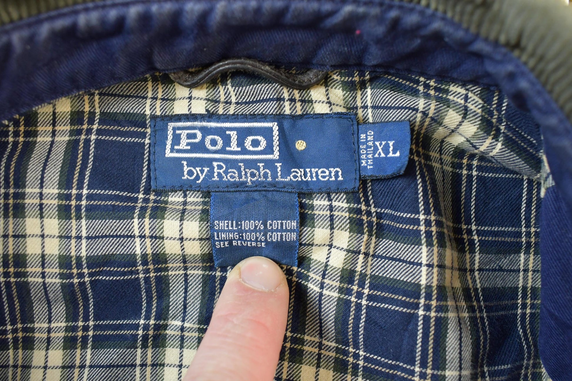Vintage 1990s Polo By Ralph Lauren Light Collared Full Zip Plaid Lined Jacket