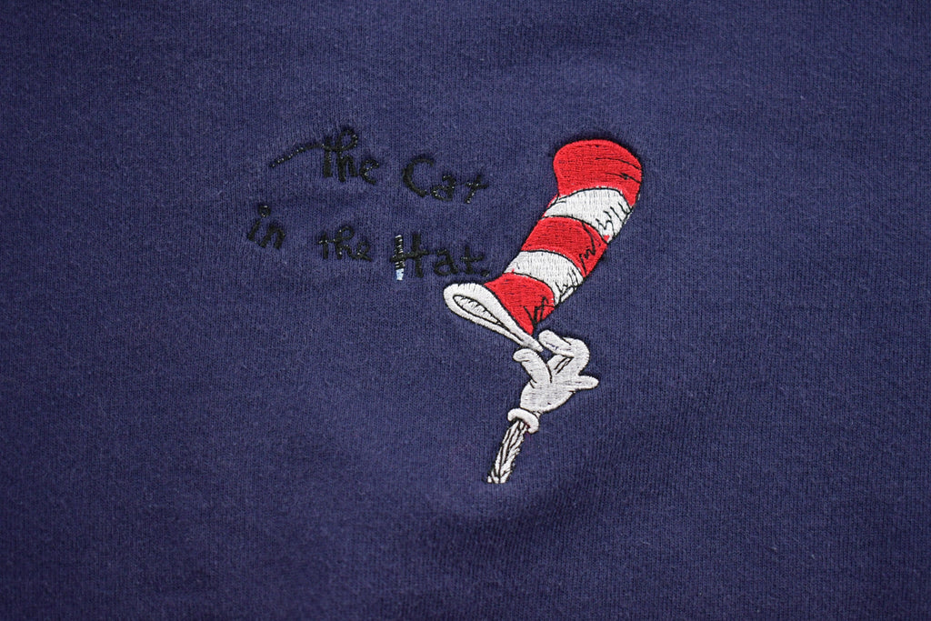 Vintage 1990s Cat In The Hat Embroidered Crewneck Sweatshirt