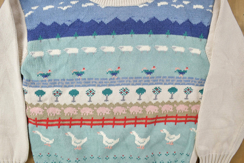 Vintage 1990s Eddie Bauer Farm Knit Crewneck Sweater