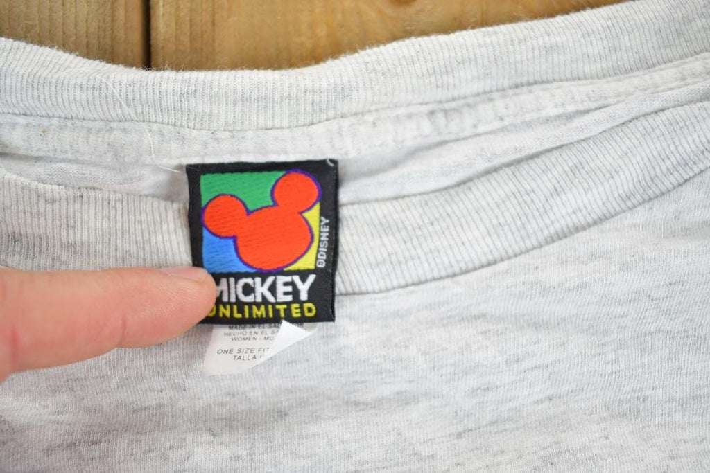 Vintage 1990s Mickey Mouse Bedtime Basics Disney Cartoon Promo T-Shirt