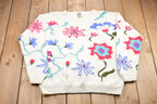 Vintage 1990s Saks Fifth Ave Floral Graphic Knitted Sweater