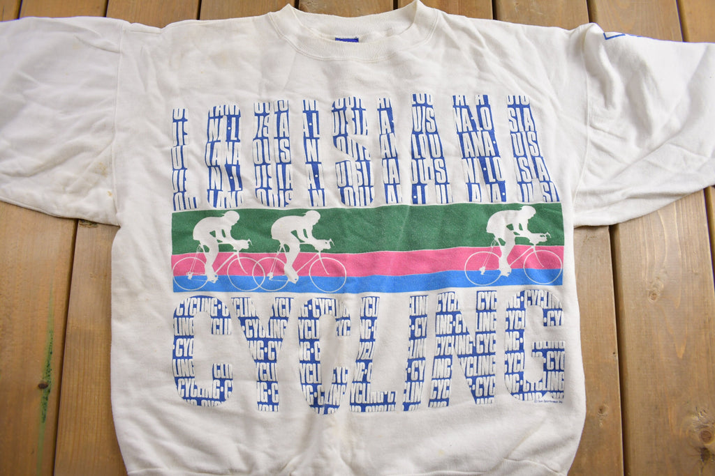 Vintage 1990s Louisiana Cycling Crewneck Sweatshirt