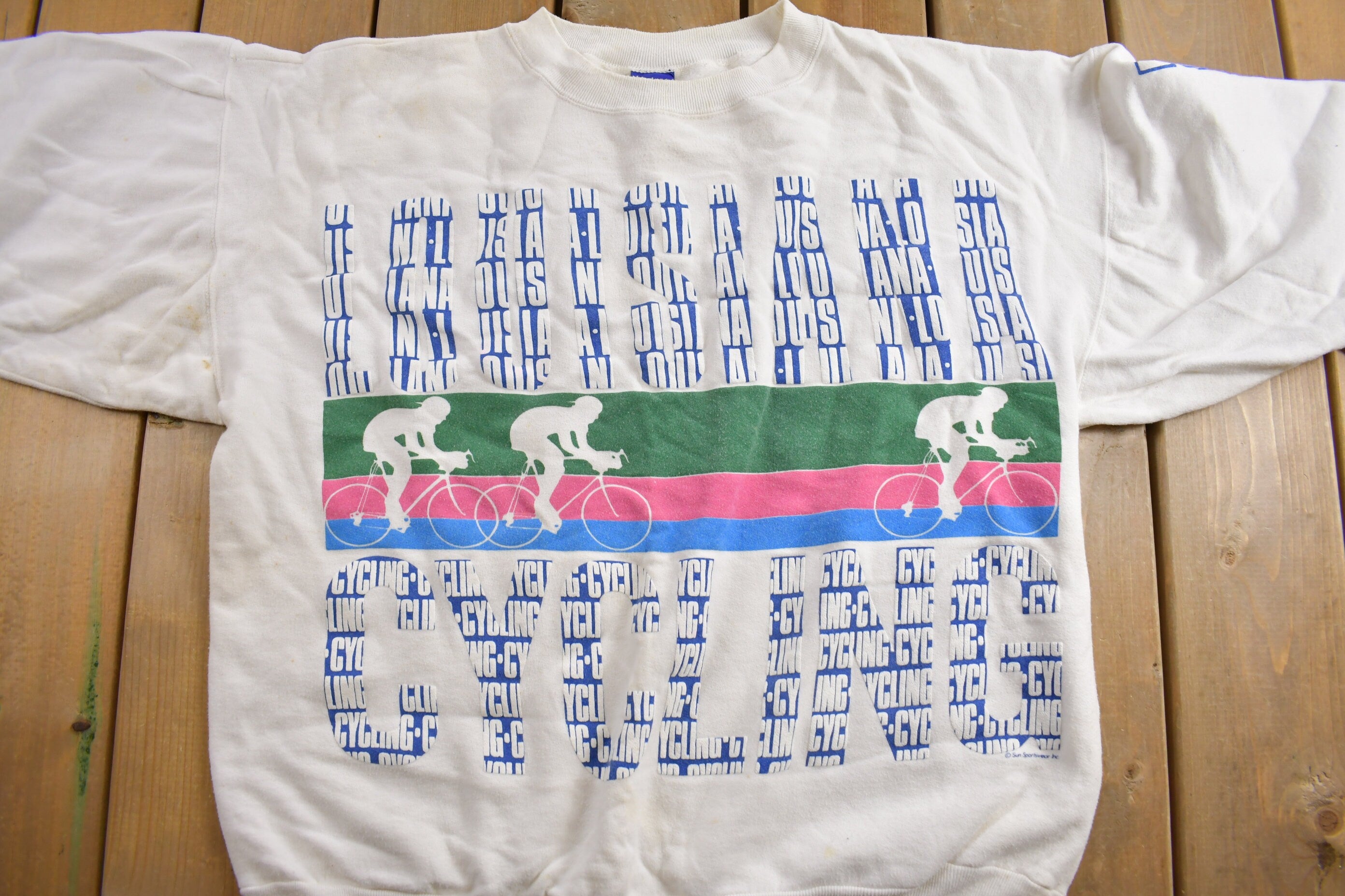Vintage 1990s Louisiana Cycling Crewneck Sweatshirt