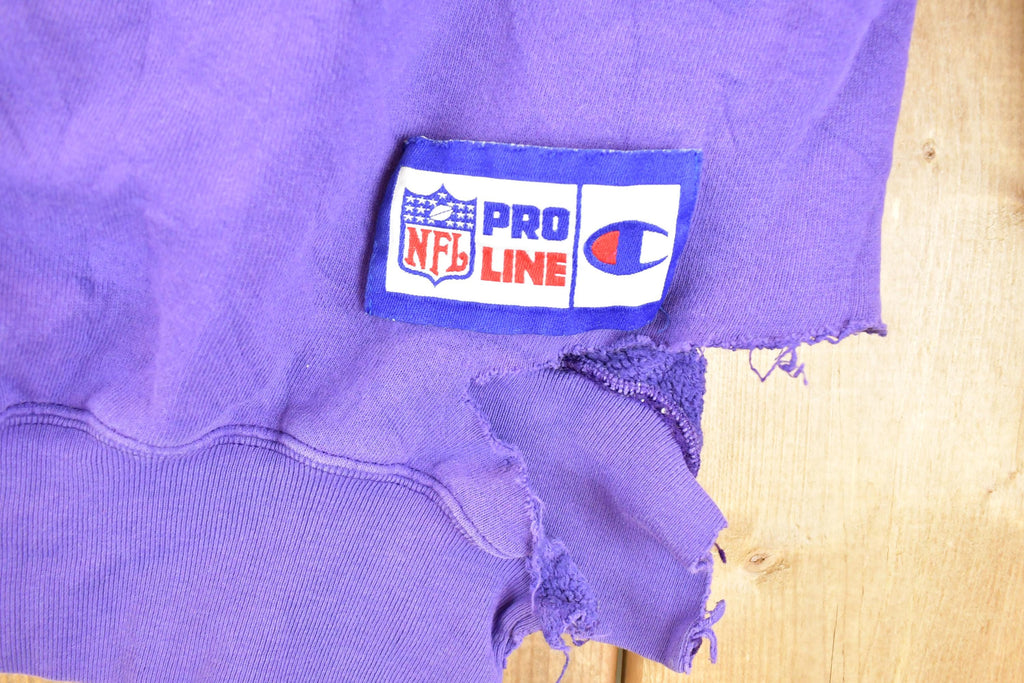 Vintage 1996 Minnesota Vikings Authentic Proline Champion Distressed NFL Crewneck Sweatshirt Men's L