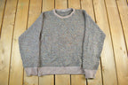 Vintage 90s Knit Crewneck Sweater - Abstract Herringbone Pattern, Mens XL