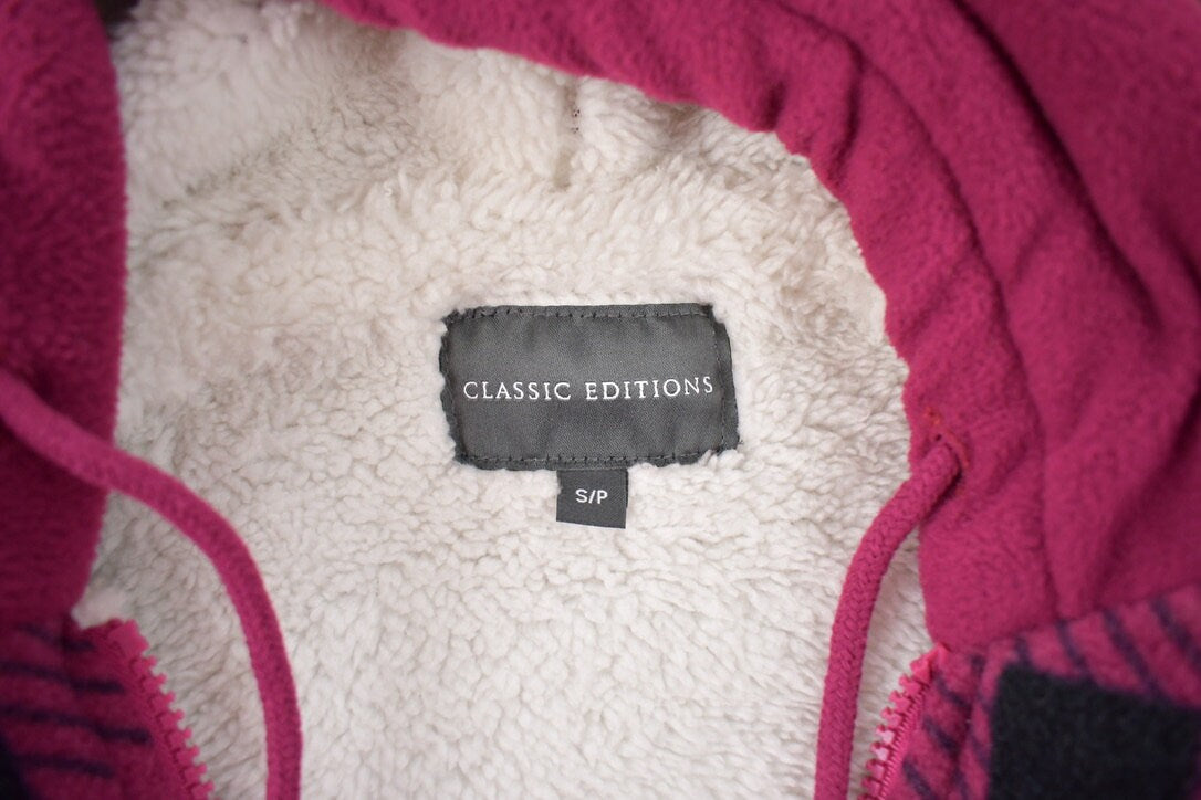 Vintage 1990s Classic Editions Wolf Theme Fleece Sweater /